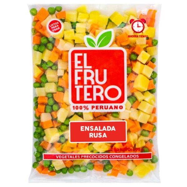 ENSALADA RUSA (ALVERJA + ZANAHORIA + PAPAS) PRECOCIDA CONGELADA X500G