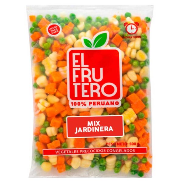 MIX JARDINERA (ALVERJA + ZANAHORIA + CHOCLO) PRECOCIDA CONGELADO X500G