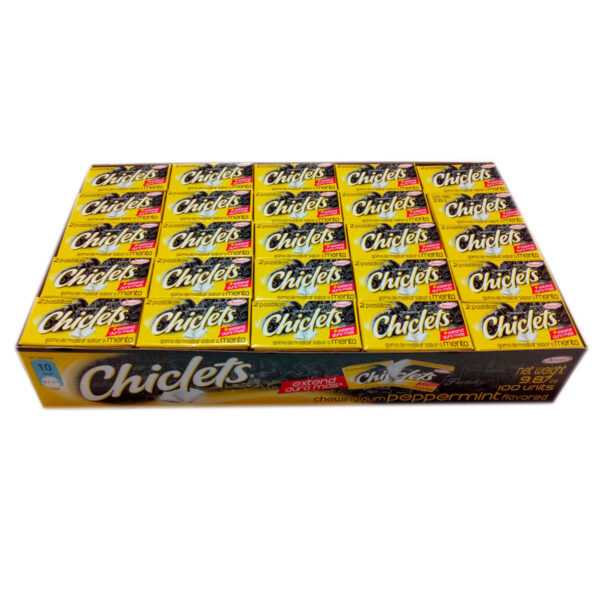 CHICLETS ADAMS MENTA X 100 UND