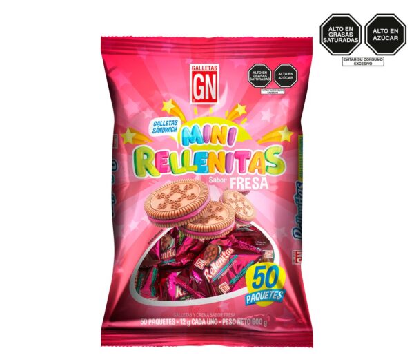 GALLETA GN MINI RELLENITAS FRESA X 50 PQTS