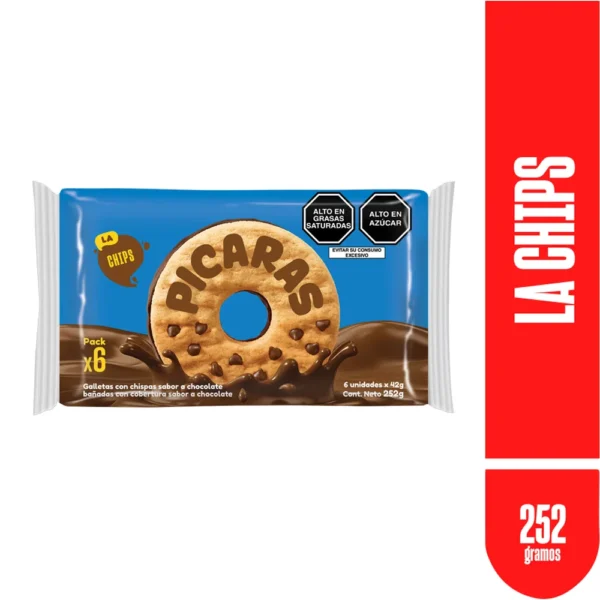 GALLETA PICARAS CHIPS X 6 UND